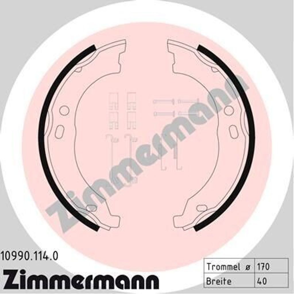 ZIMMERMANN 10990.114.0 Bremsbackensatz, Feststellbremse OE 4241N5 kompatibel mit Boxer, Ducato, Jumper