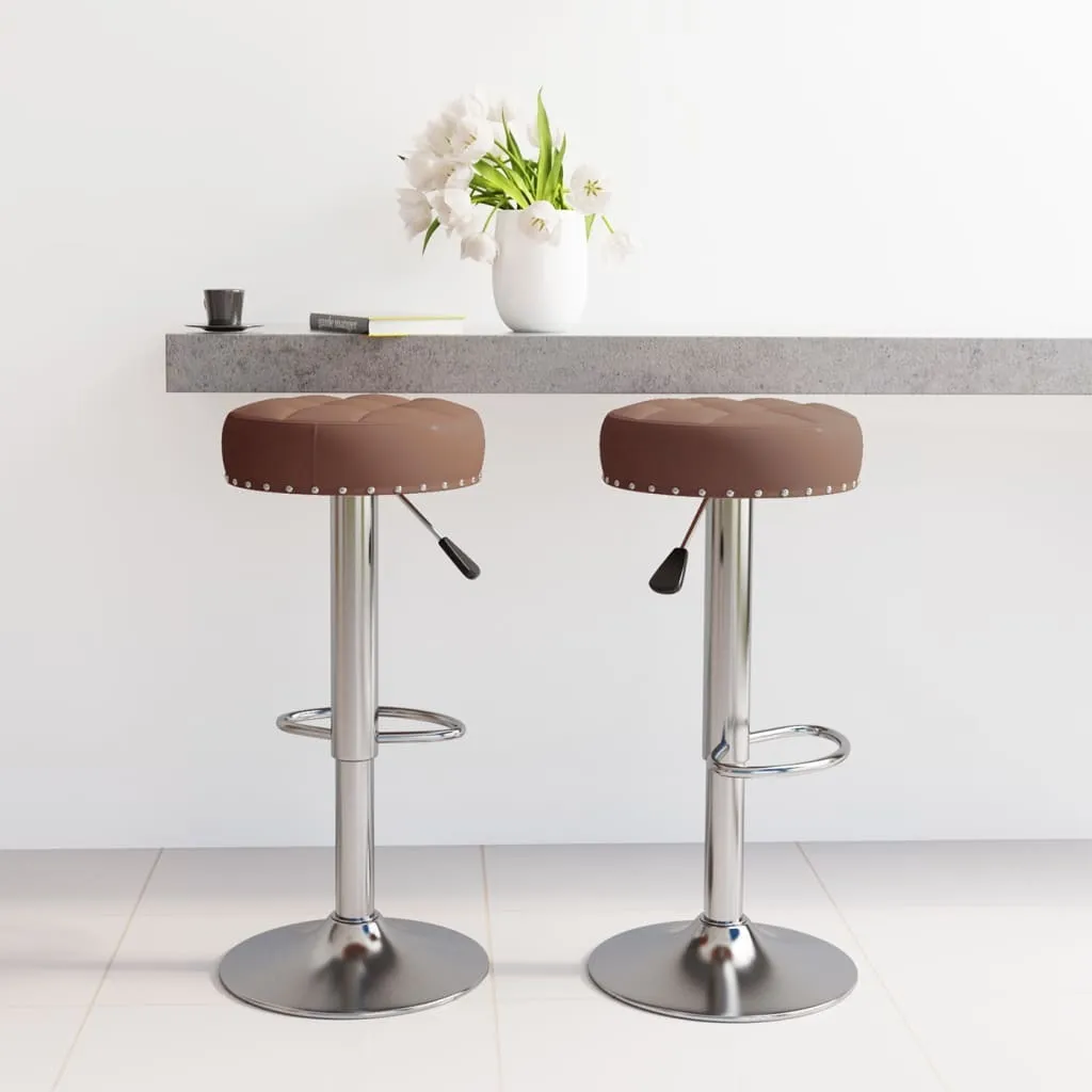 Chaise de bar design en tissu marron lot de 2 pour îlot de cuisine