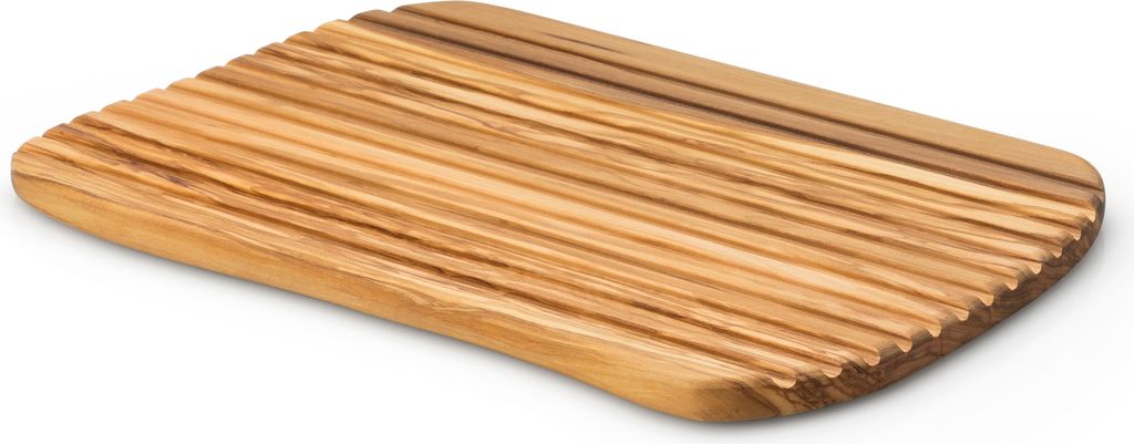CONTINENTA Brotschneidebrett, Olivenholz 37x25x1,6 cm 4990 4017167499000 Vorteilset – 2 Stück – inkl. 4 Edelstahl-Trinkhalme
