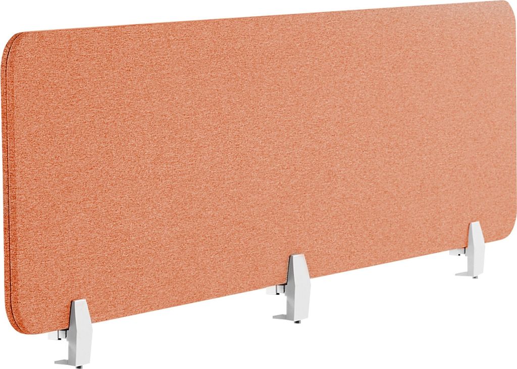 BELIANI Schreibtisch Trennwand Hellrot Stoff PET Kunststoff 180 x 40 cm zum Aufstellen Klemmen Schallschutz Sichtschutz Pinnwand Büro Home Office