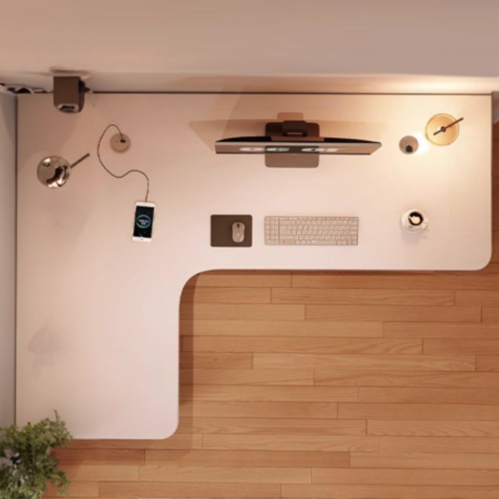 Rohový Herní Počítačový Stůl Velký Moderní Bílý Loft 120 Cm Obrázek produktu 12