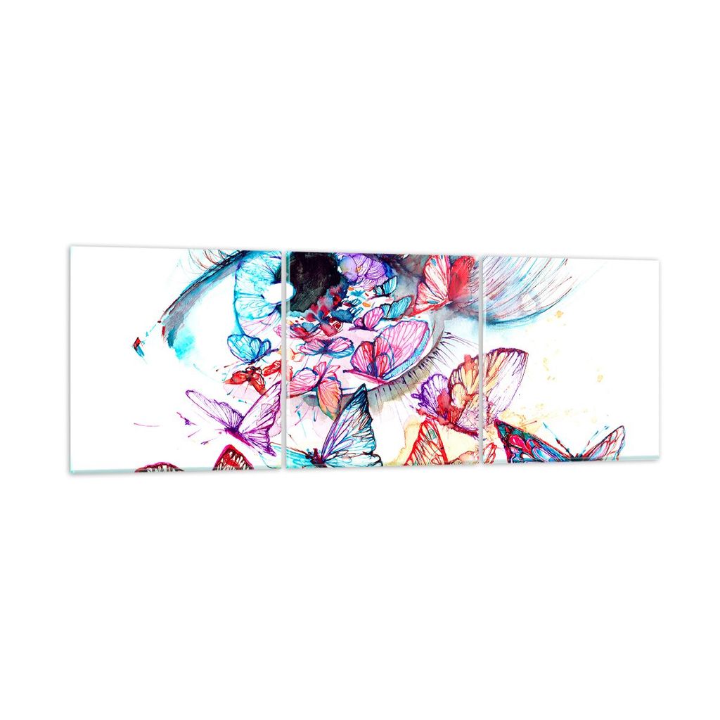 Bilder auf glas - Auge Butterflys Fantasie Fantasie - 120x40cm - Glasbilder - Wandbilder - Kunstdruck - Wanddekoration aus Glas - Glas Bilder - Wan...