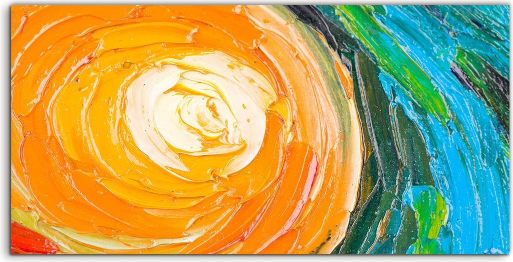 Coloray Acrylbild 100x50 Wandbild Acrylbilder Kunst Abstrakte Malerei von Kreisen
