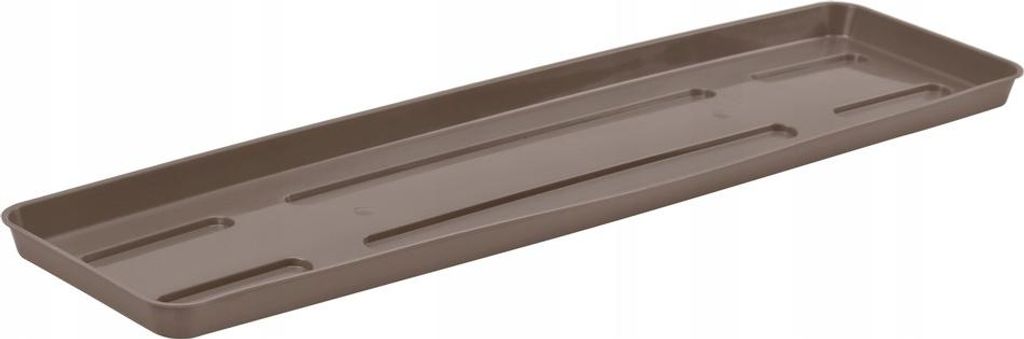 Rechteckiger Kunststoffständer 56 x 14 cm für einen Blumentopf oder Balkonkasten DRACO 60 cm, beige