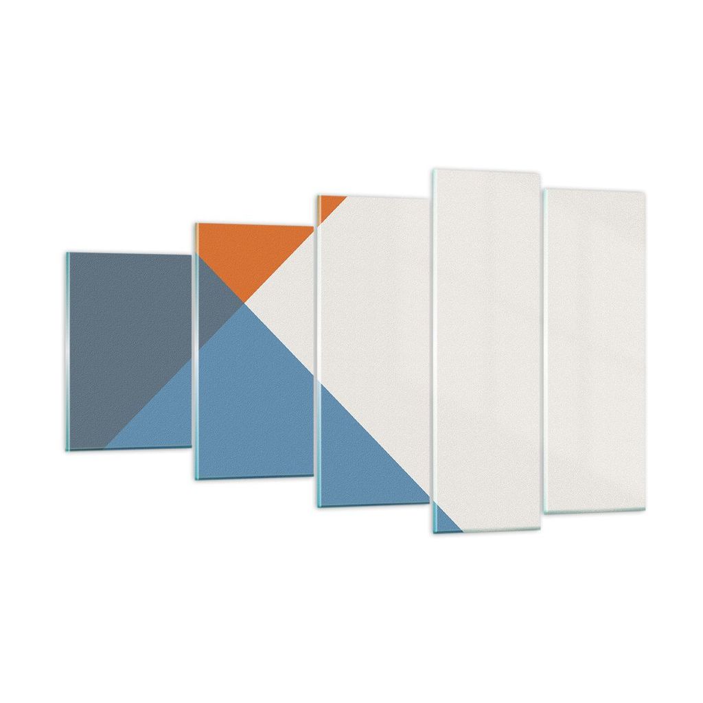 Bilder auf glas - 5 Teile - Vier die Farben Abstraktion - 100x60cm - Glasbilder - Wandbilder - Bilder - Wanddekoration aus Glas - Glas Bilder - Wan...
