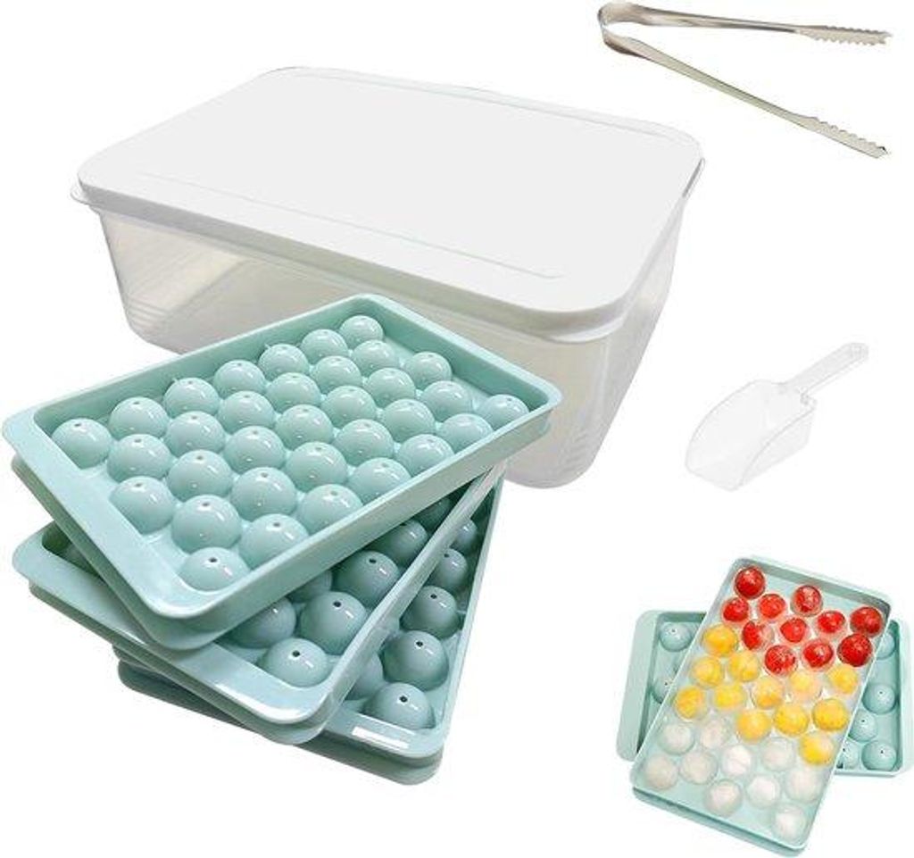Eiswürfelbehälter-Set, 6-teilig, blau, runde Form, für Cocktails