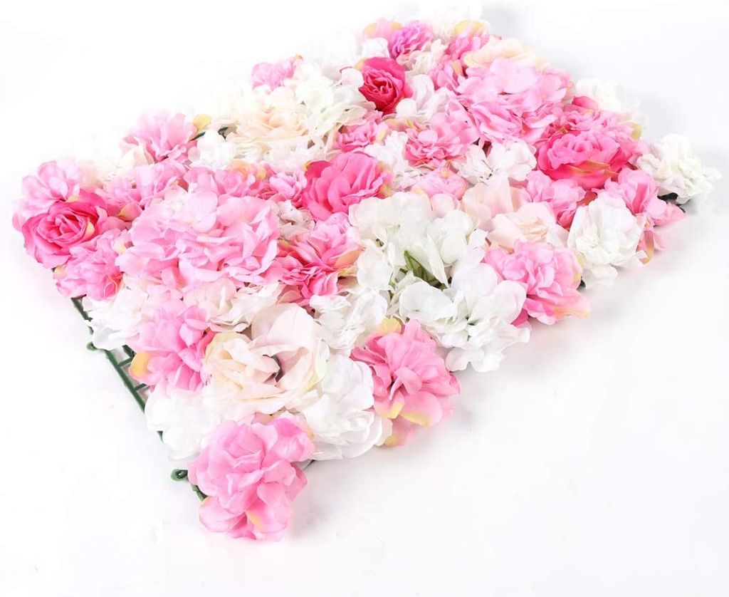 Künstliche Blumenwand Seidenblume Rosenwand Hintergrund Hochzeit Deco 40x60cm 