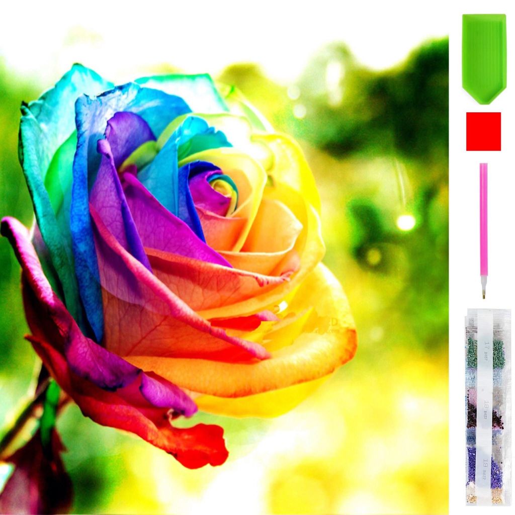 Malen nach Zahlen 5d Diamond Painting Bunte Rose Malen nach Produktbild 
