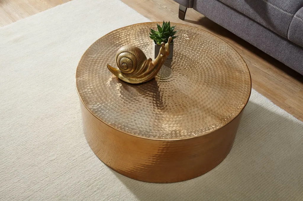 Petite table basse dorée RAHI 75cm - Gain de place et design aluminium - 4