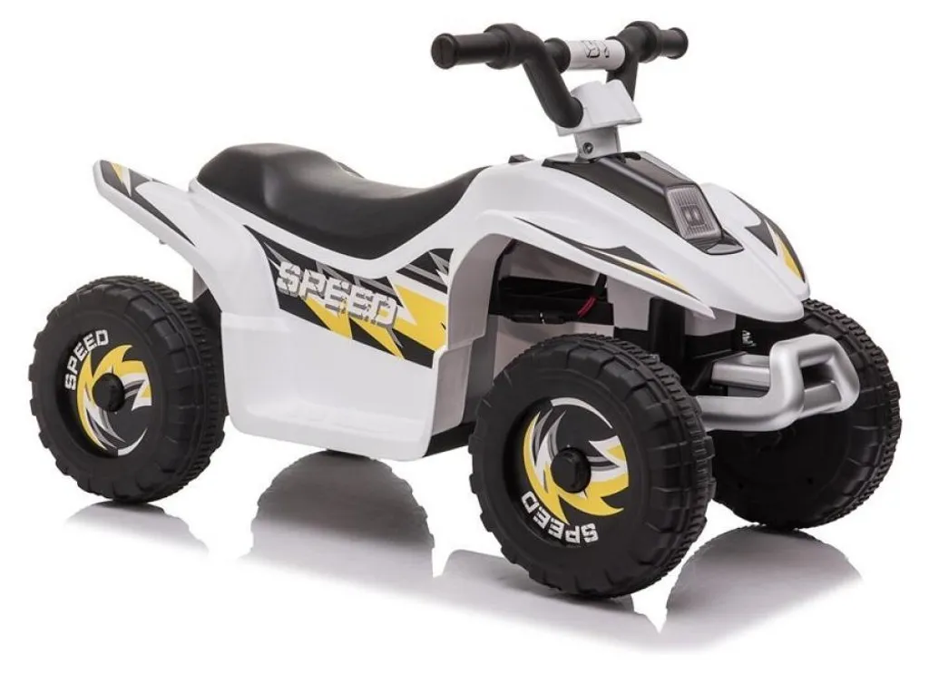 Quad électrique blanc pour enfants 12V avec pneus haute résistance