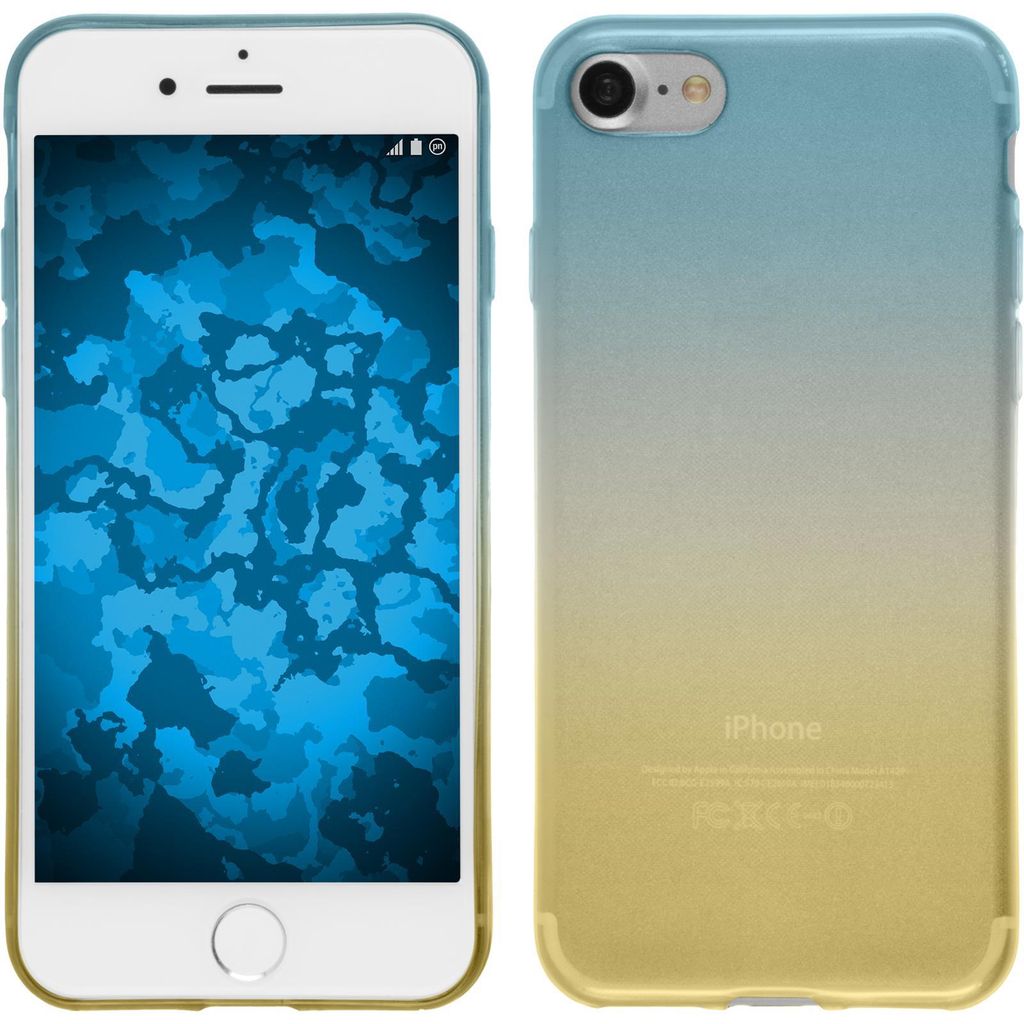 PhoneNatic Case kompatibel mit Apple iPhone 7 / 8 / SE 2020 - Design:02 Silikon Hülle Ombrè + 2 Schutzfolien