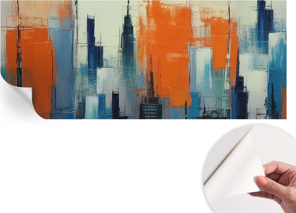 Selbstklebende Wandtapete - Dekorative Tapete für Wohnzimmer - Klebefolie für Wandbilder - Tapetenfolie für Wanddekoration - 208x146 cm - Abstra...