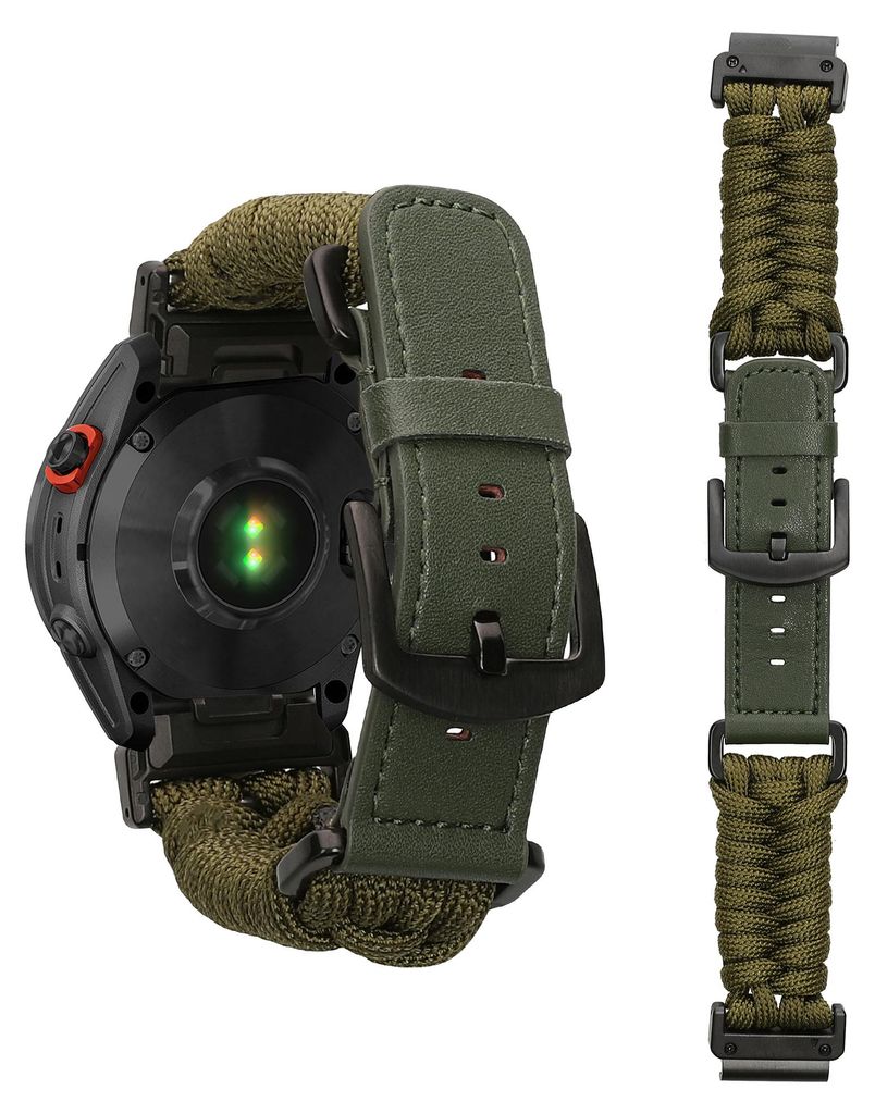 kwmobile Ersatzarmband geflochten kompatibel mit Garmin 20mm Fenix 8 43mm / Fenix 7S / Fenix 6S / Epix Pro 42mm Armband - Fitnesstracker Sportarmband