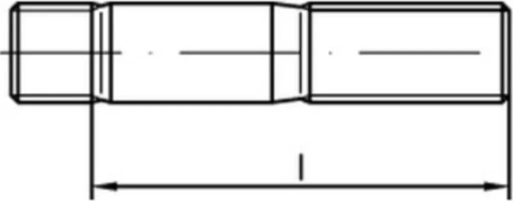 Goujon Fileté M16 x 35 DIN 938 en Acier 8.8 Galvanisé - Boîte de 25