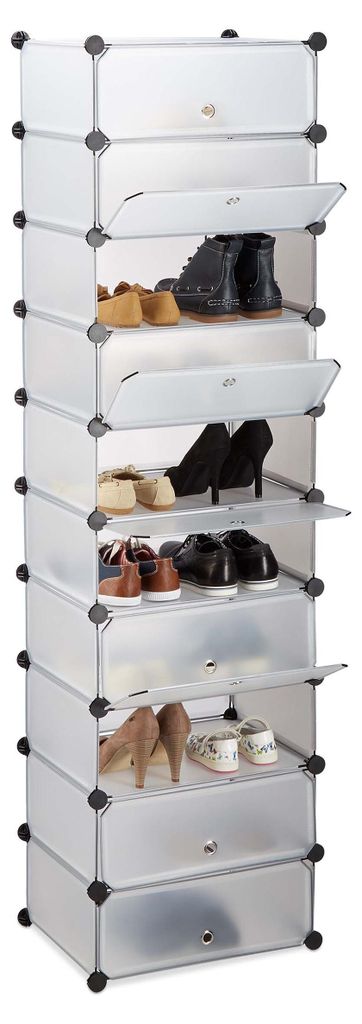 Relaxdays schoenenrek, 10 niveaus, grote schoenenkast, Productafbeelding 