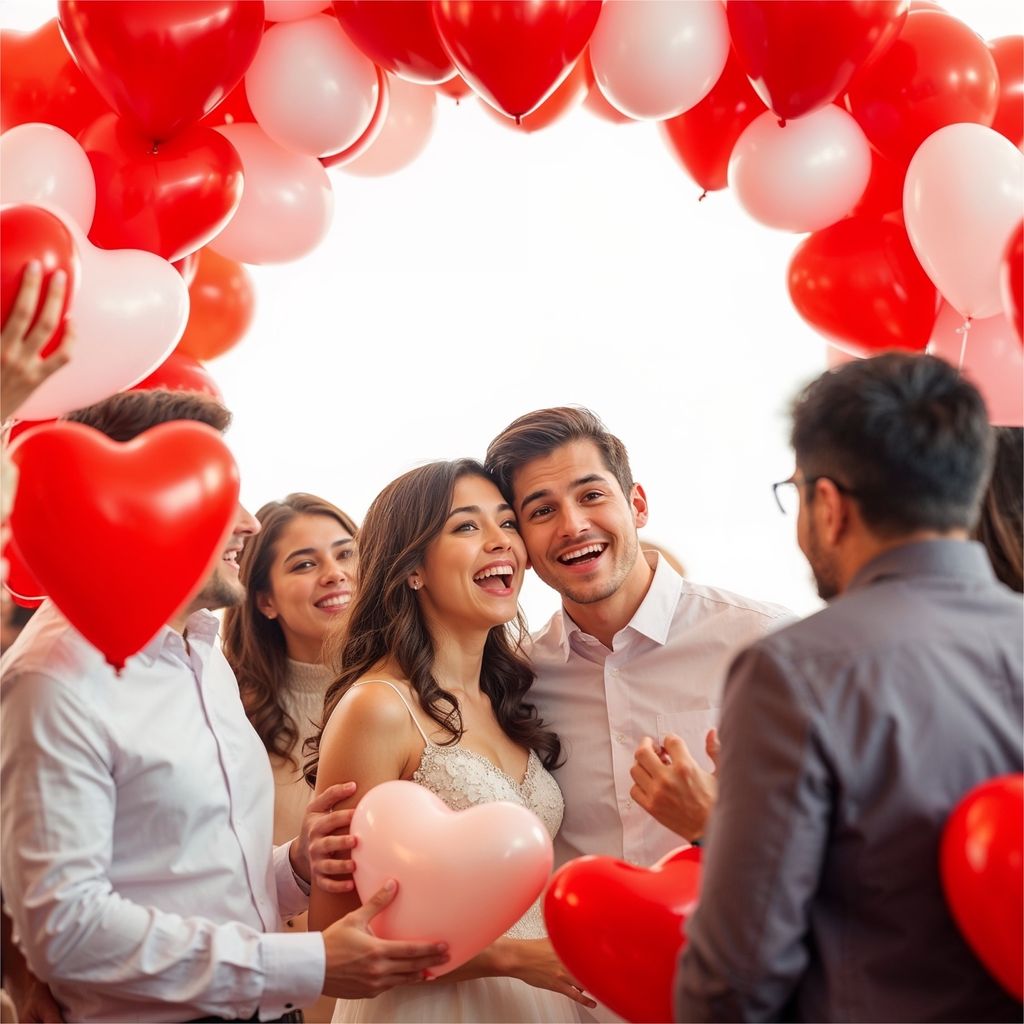 50x Herzballons Luftballons Ballons Luft, Helium - rot-weiß Produktbild 6
