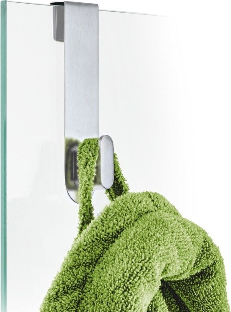 Blomus Areo Haken für Glasduschwand, Wandhaken, Duschehaken, Edelstahl Matt, H 14 cm, 68905