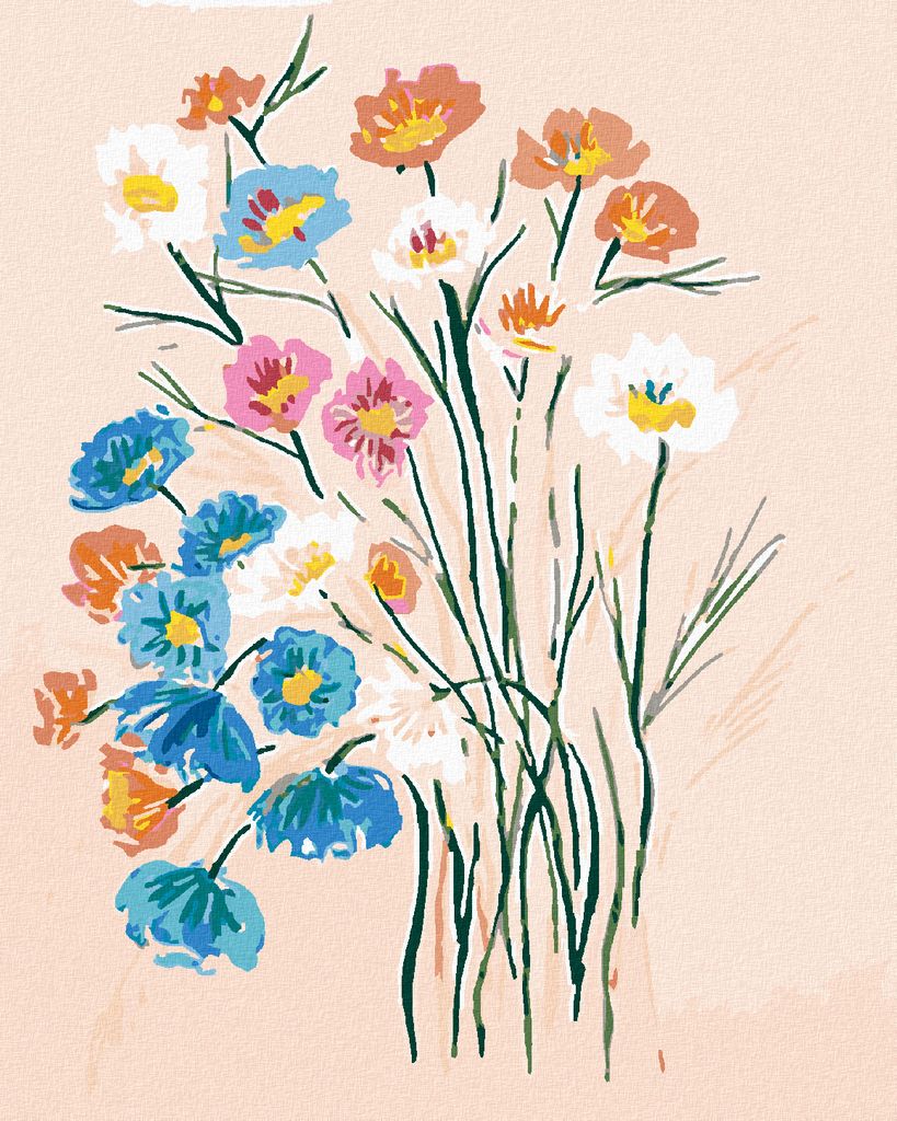 Zuty - Malen nach Zahlen - BUNTE WILDBLUMEN (ALEXANDRIA GILBERT), 40x50 cm, ohne Keilrahmen