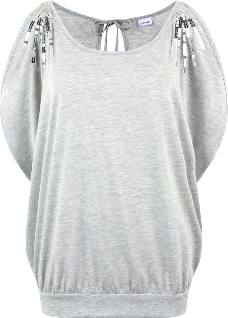 LASCANA Strandshirt grau-meliert Größe 44/46