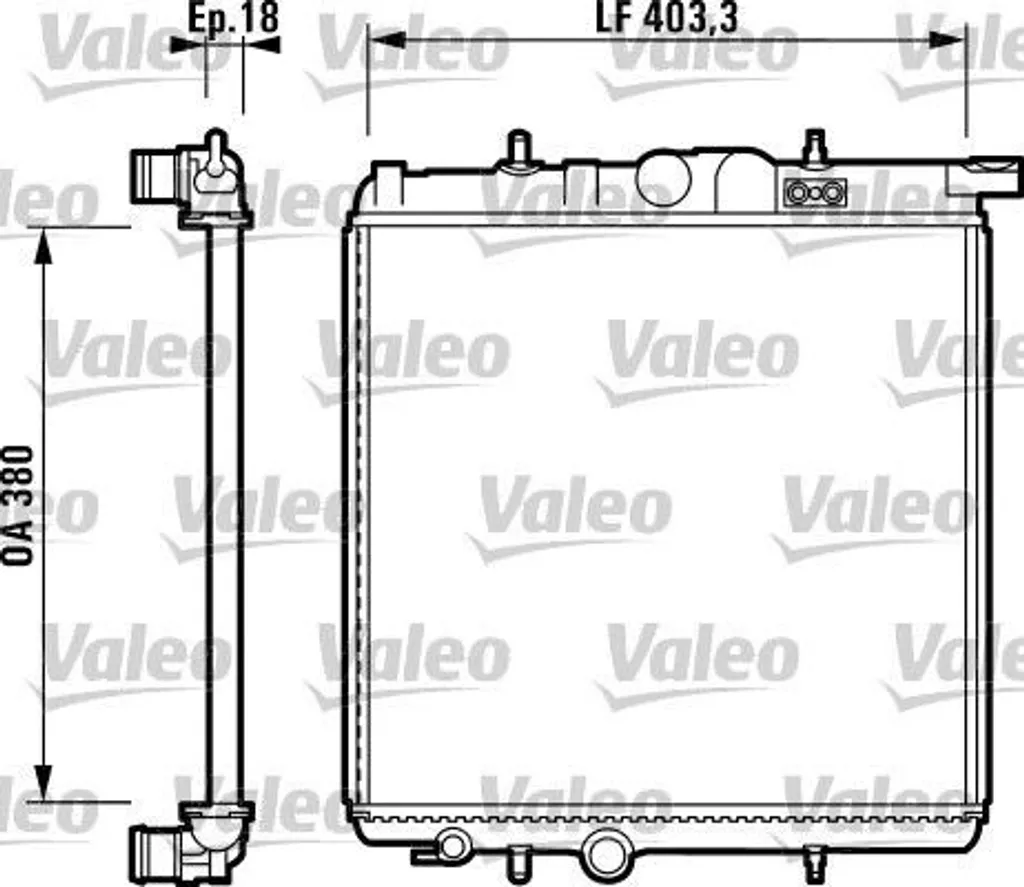 Radiateur moteur Valeo 732885 haute résistance pour Peugeot 206 CC