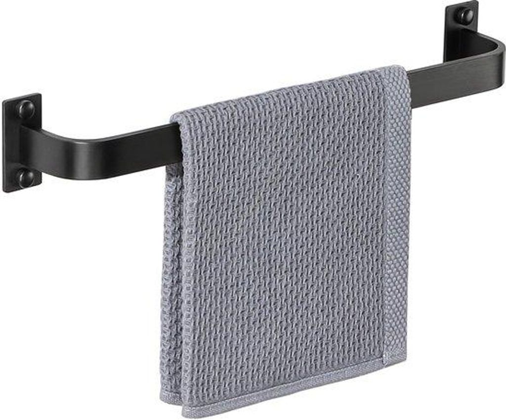 Unyqoos® Handtuchhalter Schwarz 40 cm – rostfreies Produktbild 