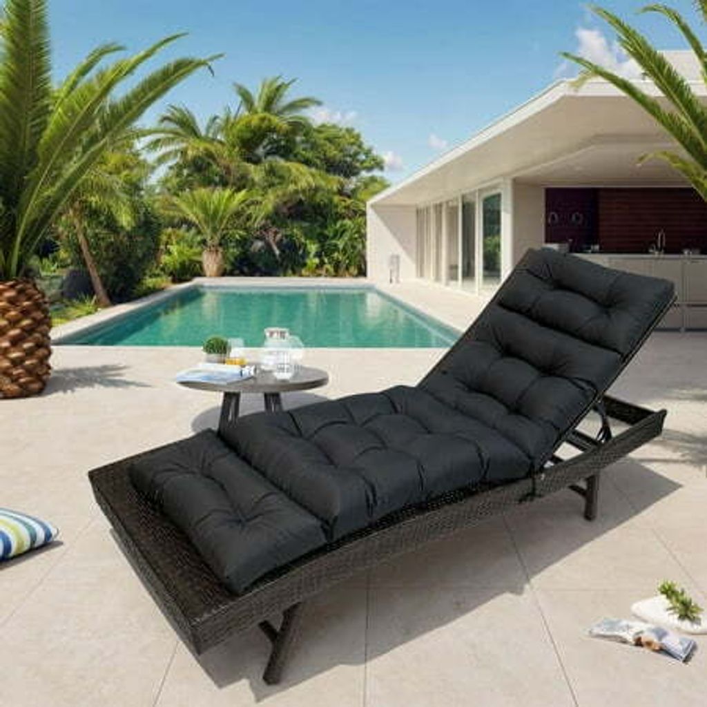 Loungekissen für den Außenbereich, Dickes Wasserdicht Stuhlkissen Ersatz für Terrassen-Chaiselongue, 180x50x10cm Chaiselongue-Kissen für Terras...