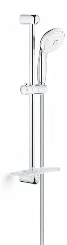 Kit barre de douche 3 jets Tempesta 100 chromé avec son porte-savon mural