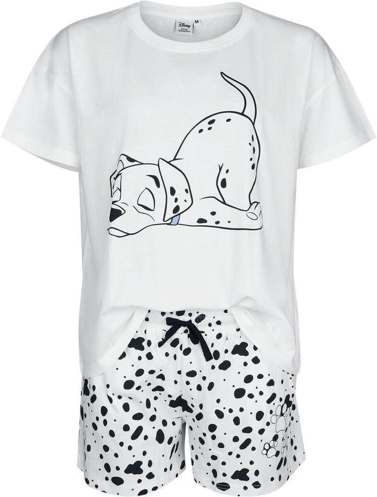101 Dalmatiner Schlafanzug Damen Paws Spots weiß L Produktbild 