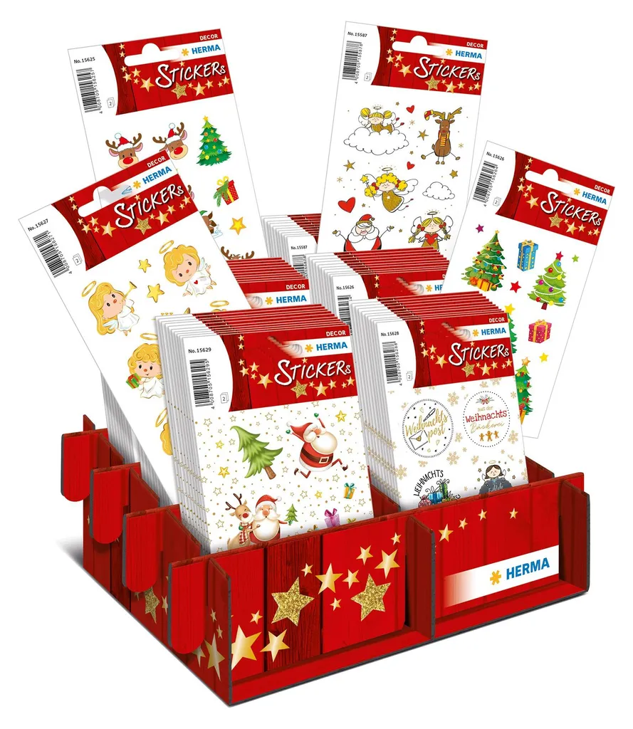 Stickers Noël Pailletés Herma Displ.decor avec Finition Scintillante x60