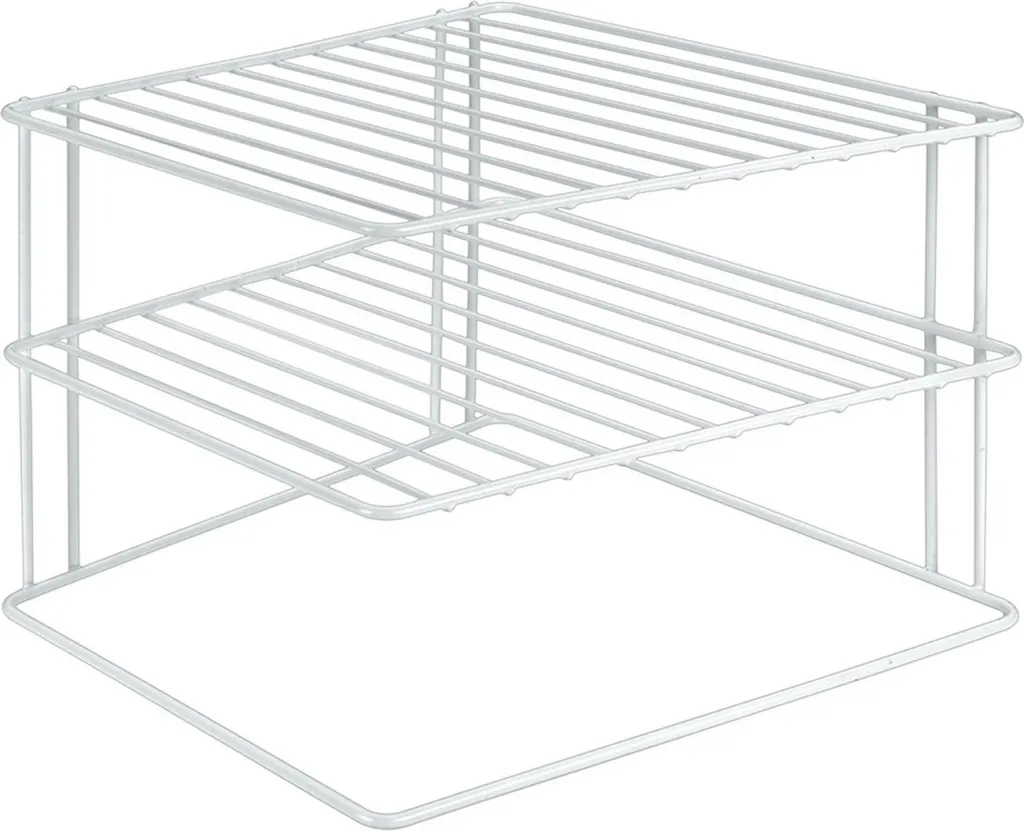 Organizer per Armadio Cucina Metaltex Silos Space 2 Piani Bianco