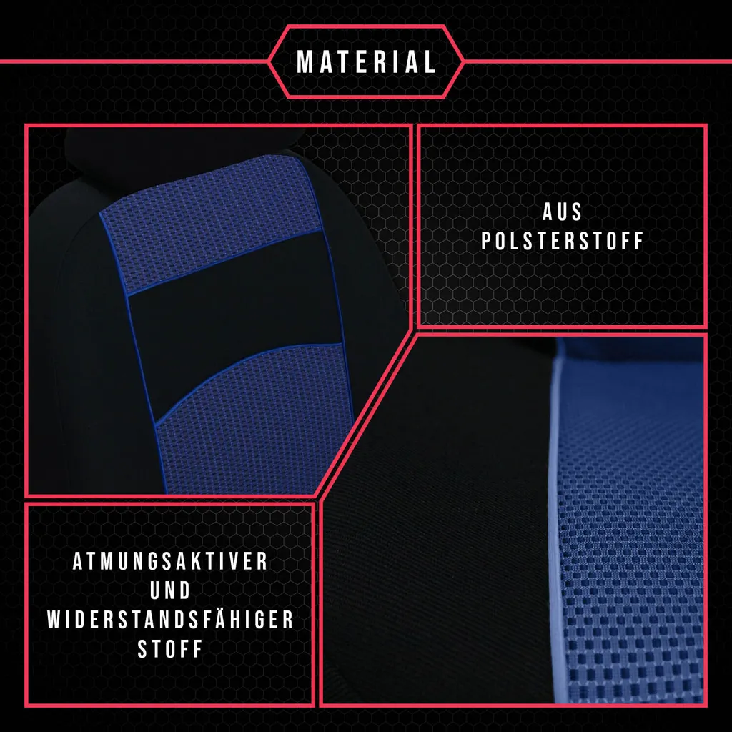 Coprisedili auto Coprisedili universali per BMW Serie 5 E34 auto passeggeri Set di 3 blu - 3