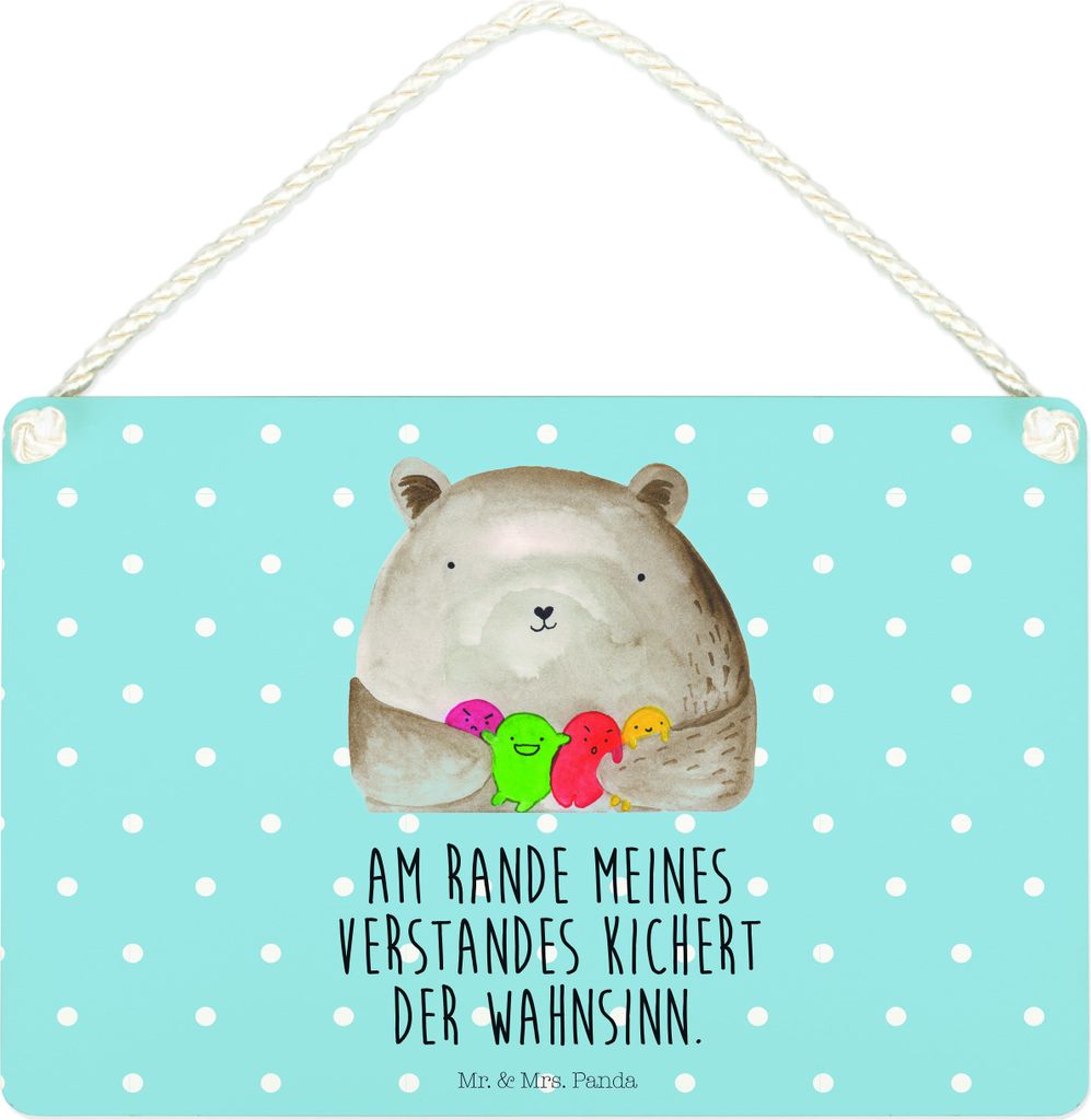 Mr. & Mrs. Panda holzbild Bär Gefühl DIN A4 - Blau Pastell - Geschenk, Schild, Deko, Teddy, Holzschild, kleine aufmerksamkeit, Durchgedreht, Wahn...