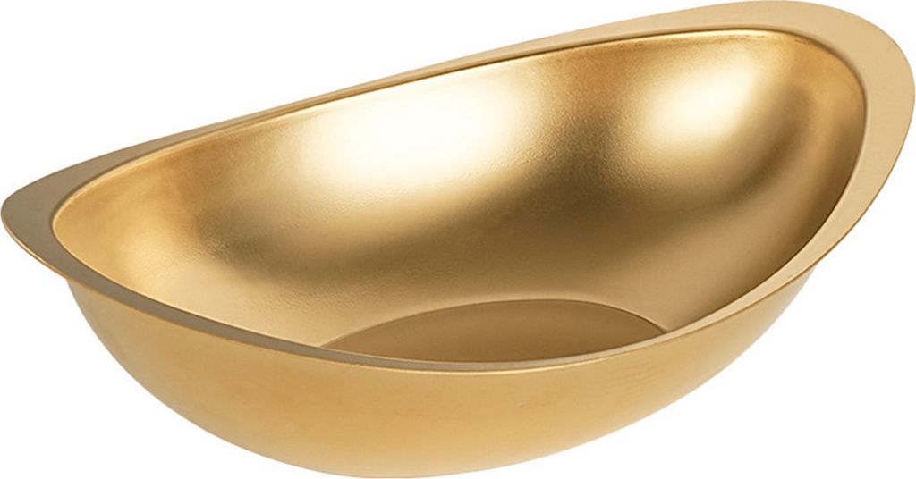 Stilvolle koreanische goldene Schüsseln aus Edelstahl, große Öffnung, rostbeständig, glatte Kanten, mittlere Breite, Rührschüssel