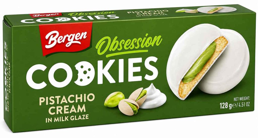 Bergen Obsession Cookies Pistachio Cream 128g Produktbild 