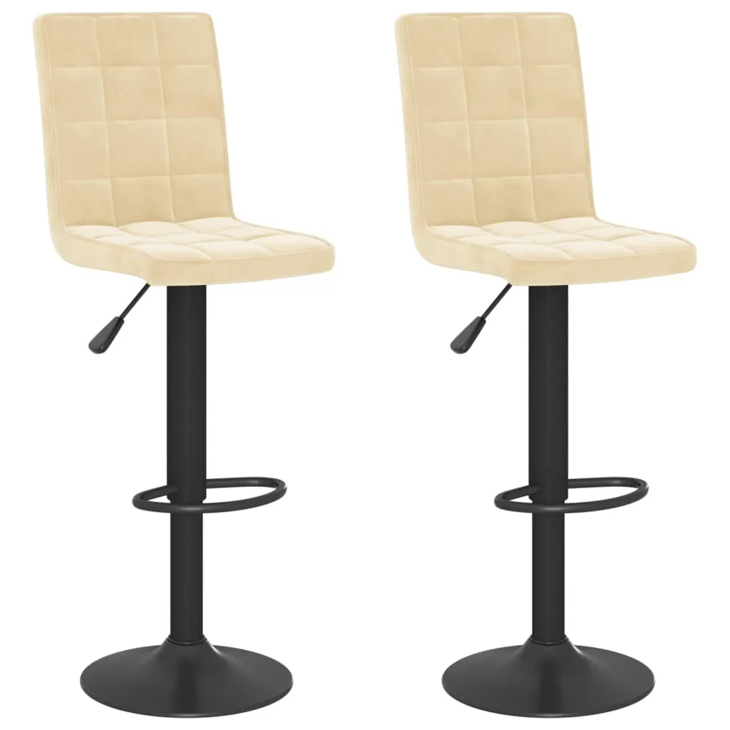 Set 2 Sgabelli Alti velluto crema vidaXL - Must-Have Arredo Casa