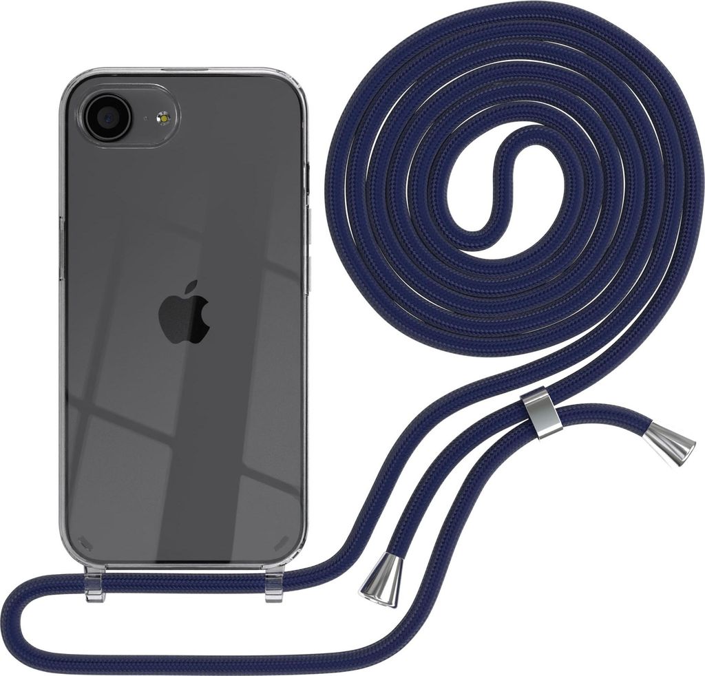 EAZY CASE Handykette mit Hülle für Apple iPhone 16e Backcover Handykette, zum Umhängen in Dunkelblau