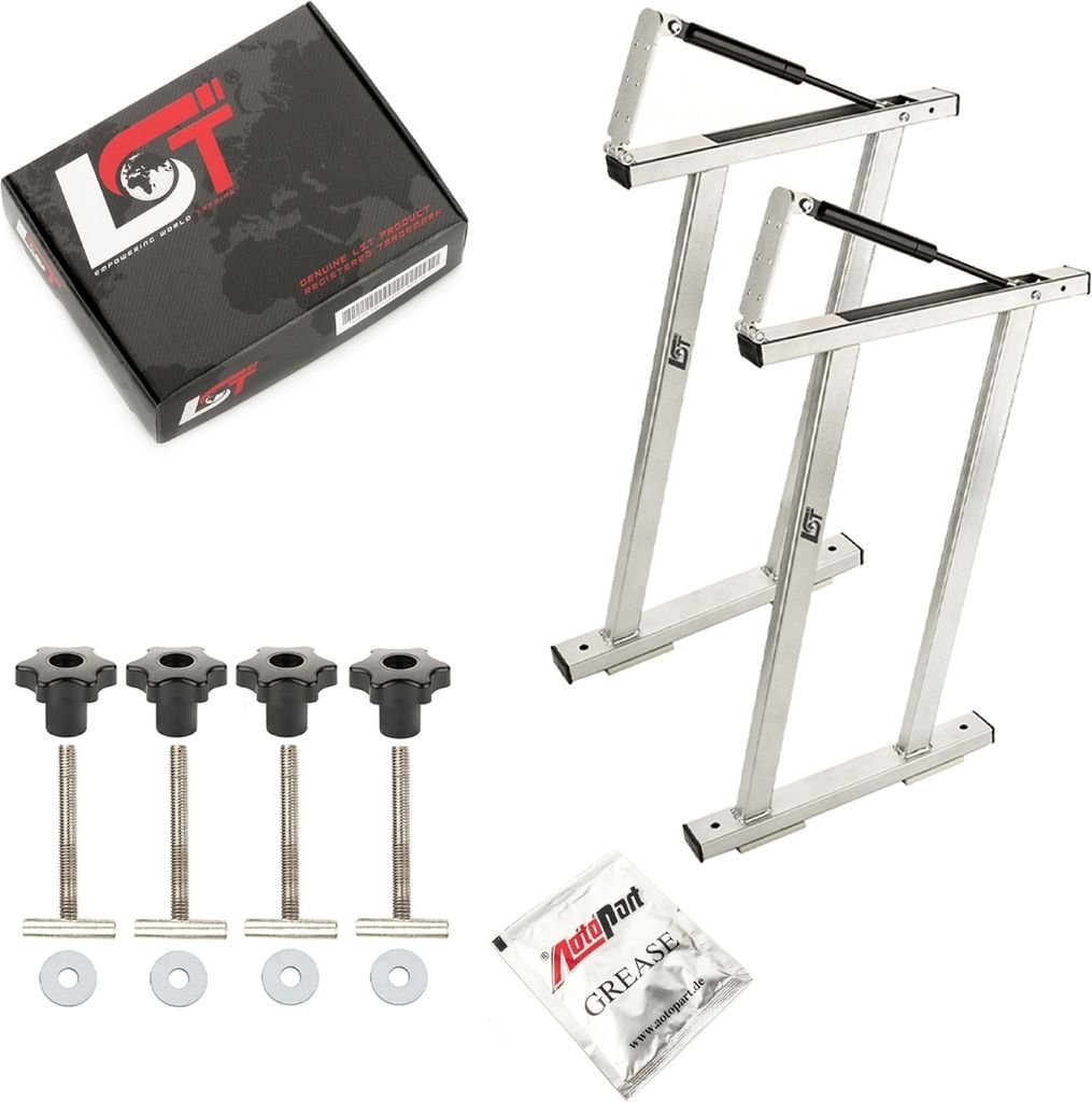2x Schienen Scharnier Gasdruckdämpfer Flexboard Silber für Produktbild 