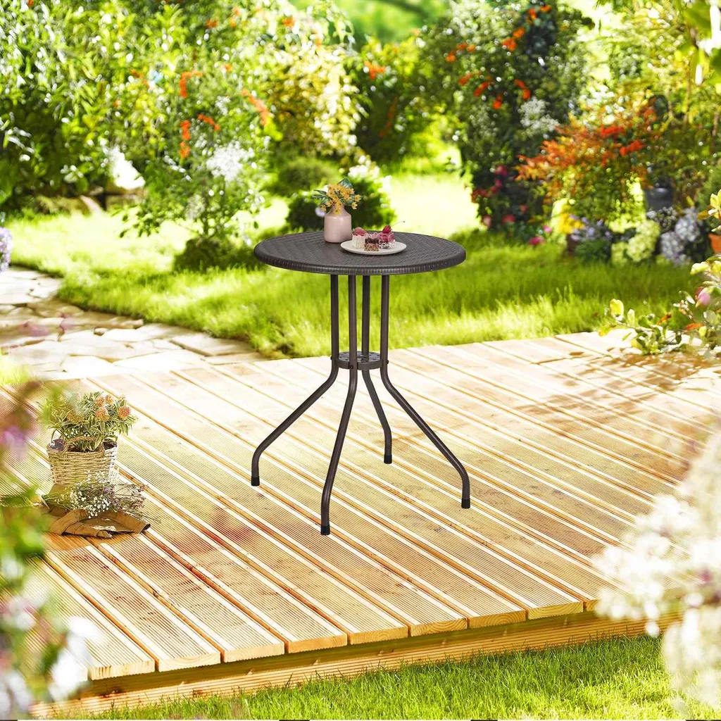 Table de jardin pliante rectangulaire 120 cm en résine blanche robuste - 2