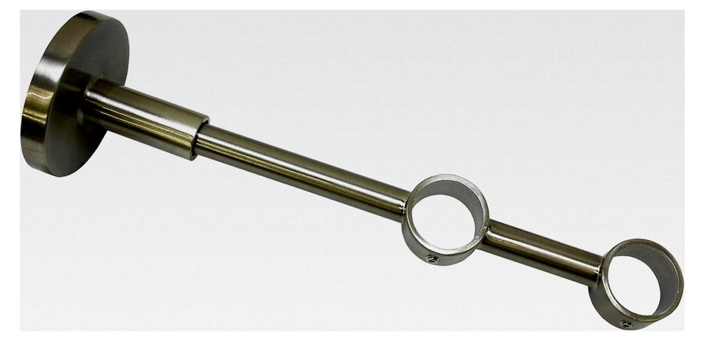 Doppelträger für Gardinenstangen 2-läufig geschlossen, Serie Chicago, Durchmesser 20 mm, Edelstahloptik