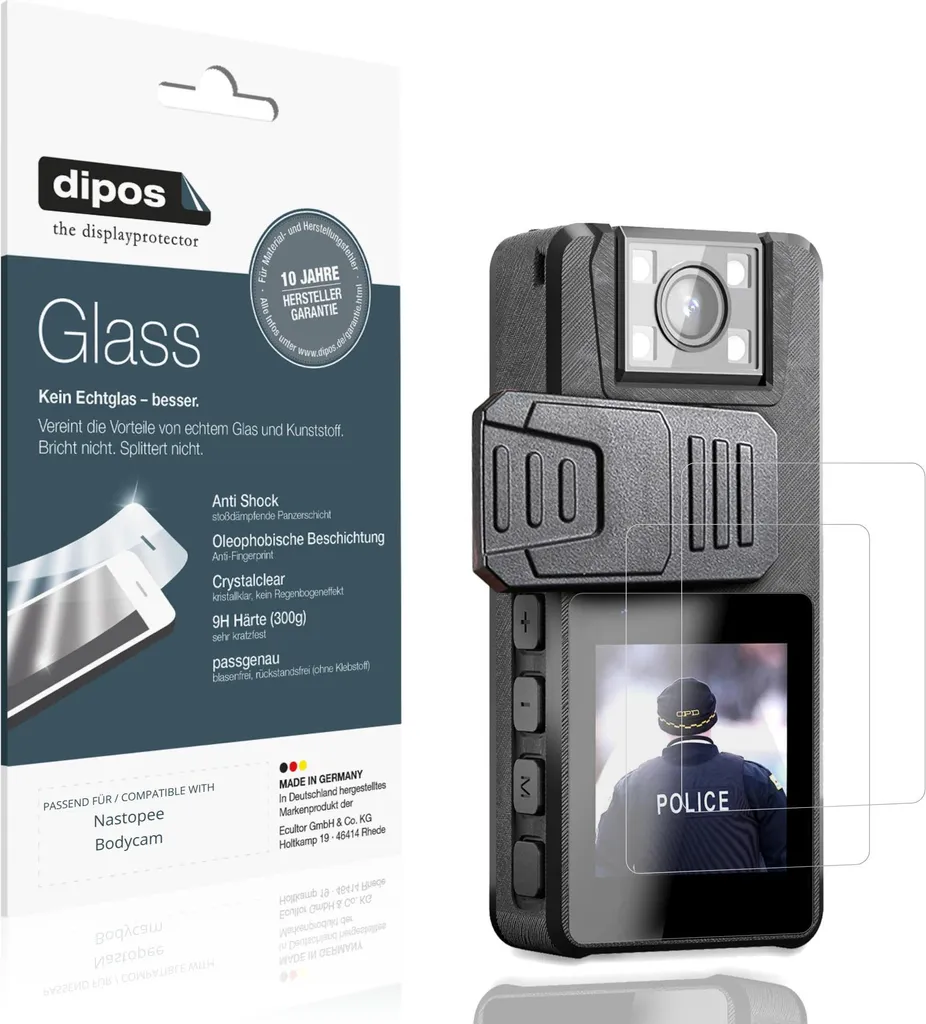 Pellicola 9H dipos per Nastopee Bodycam | Vetro Flessibile 2 Pezzi