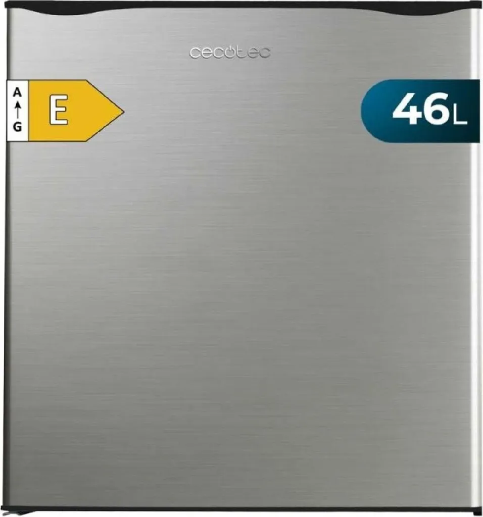 Frigo silencieux Cecotec GrandCooler compact en inox brossé de 46 litres