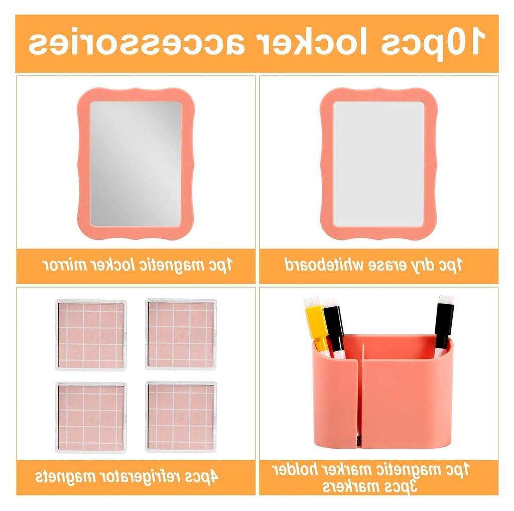Schließfach Zubehör Set, Schulspind Zubehör Einschließlich Magnetischem Schließfach Spiegel Whiteboard Marker Stifthalter Back-to-School Schli...