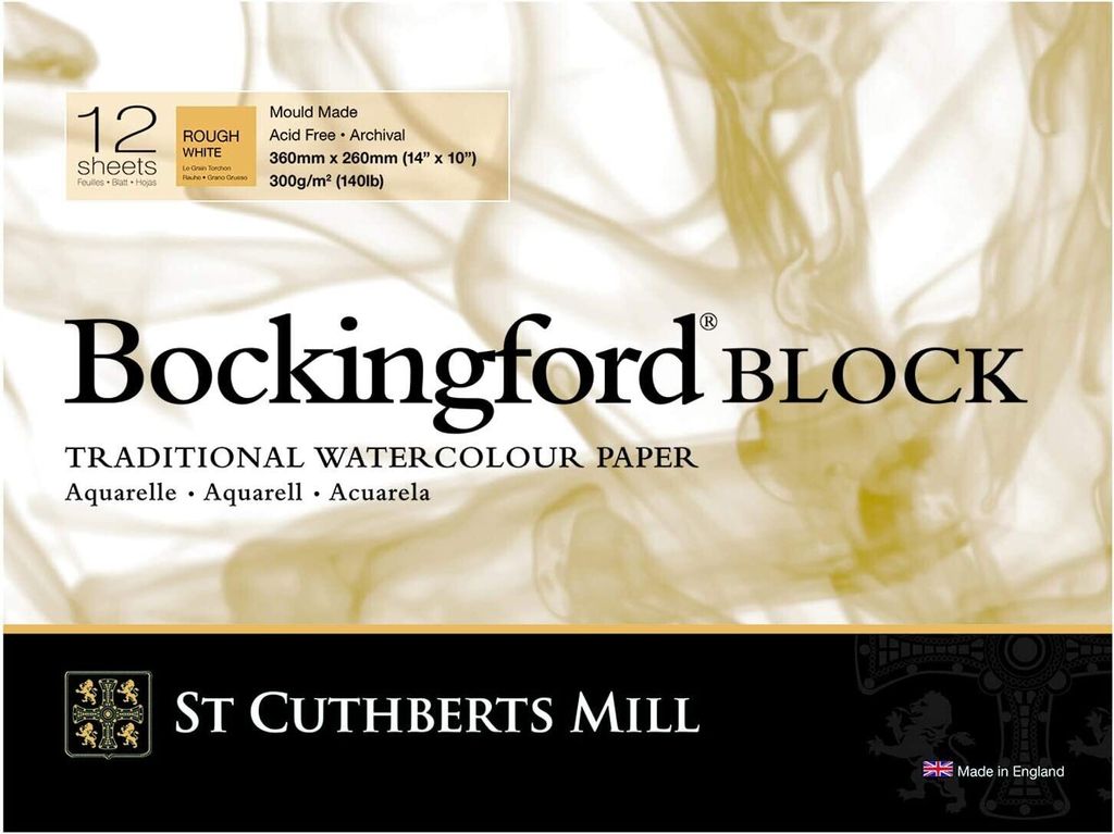 Bockingford Aquarellpapier : Rough Pad : 300gsm : 260 x 180 mm