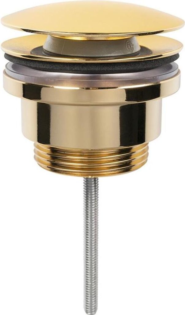 Ablaufgarnitur 5/4“, click-clack, großer Stopfen, Gold