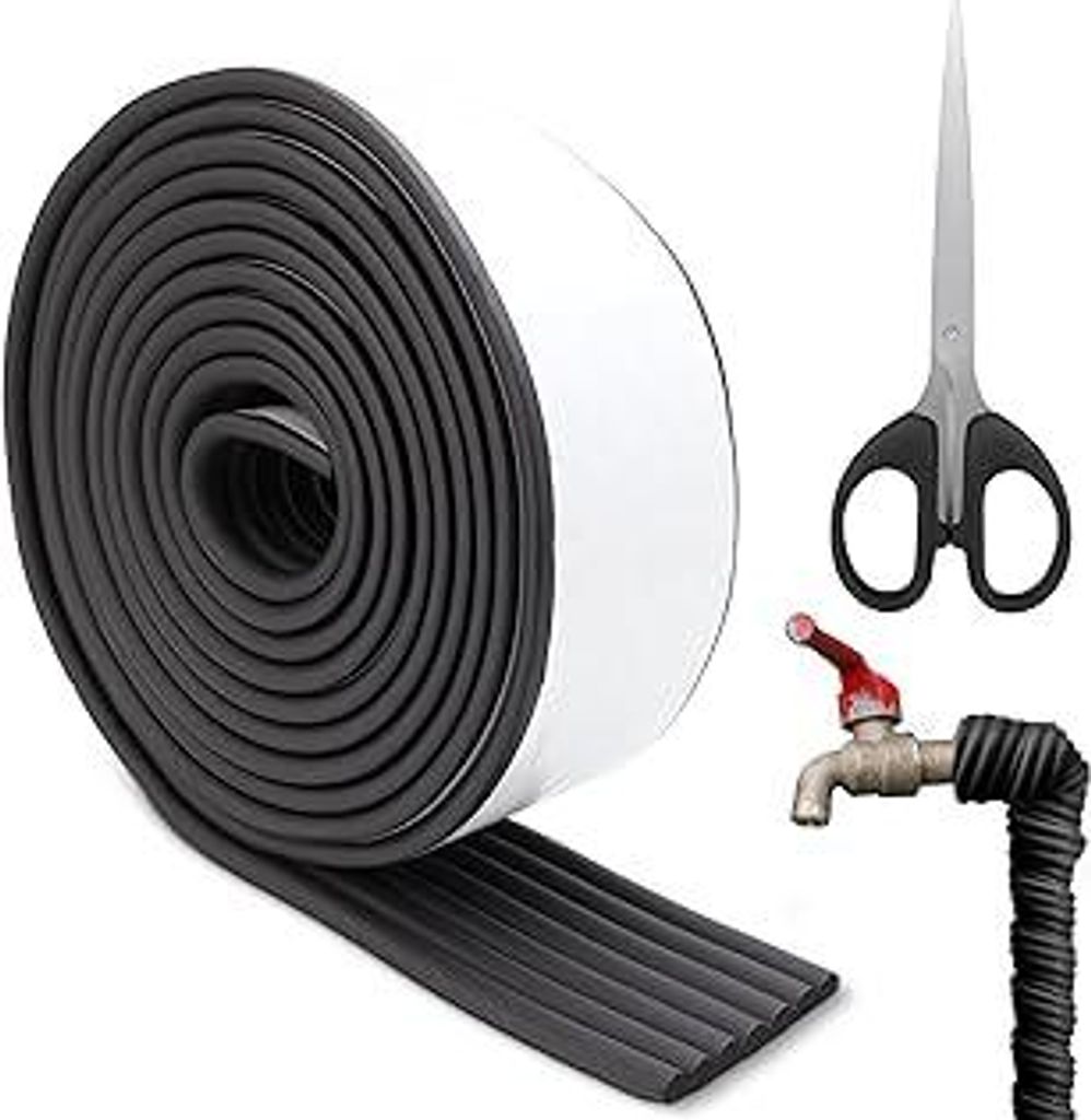 TUZHE 8CM x 5M Rohrisolierung Schaumstoff, Rohrisolierung Außenbereich(Selbstklebende), Isolierung Heizungsrohre, Schwarz