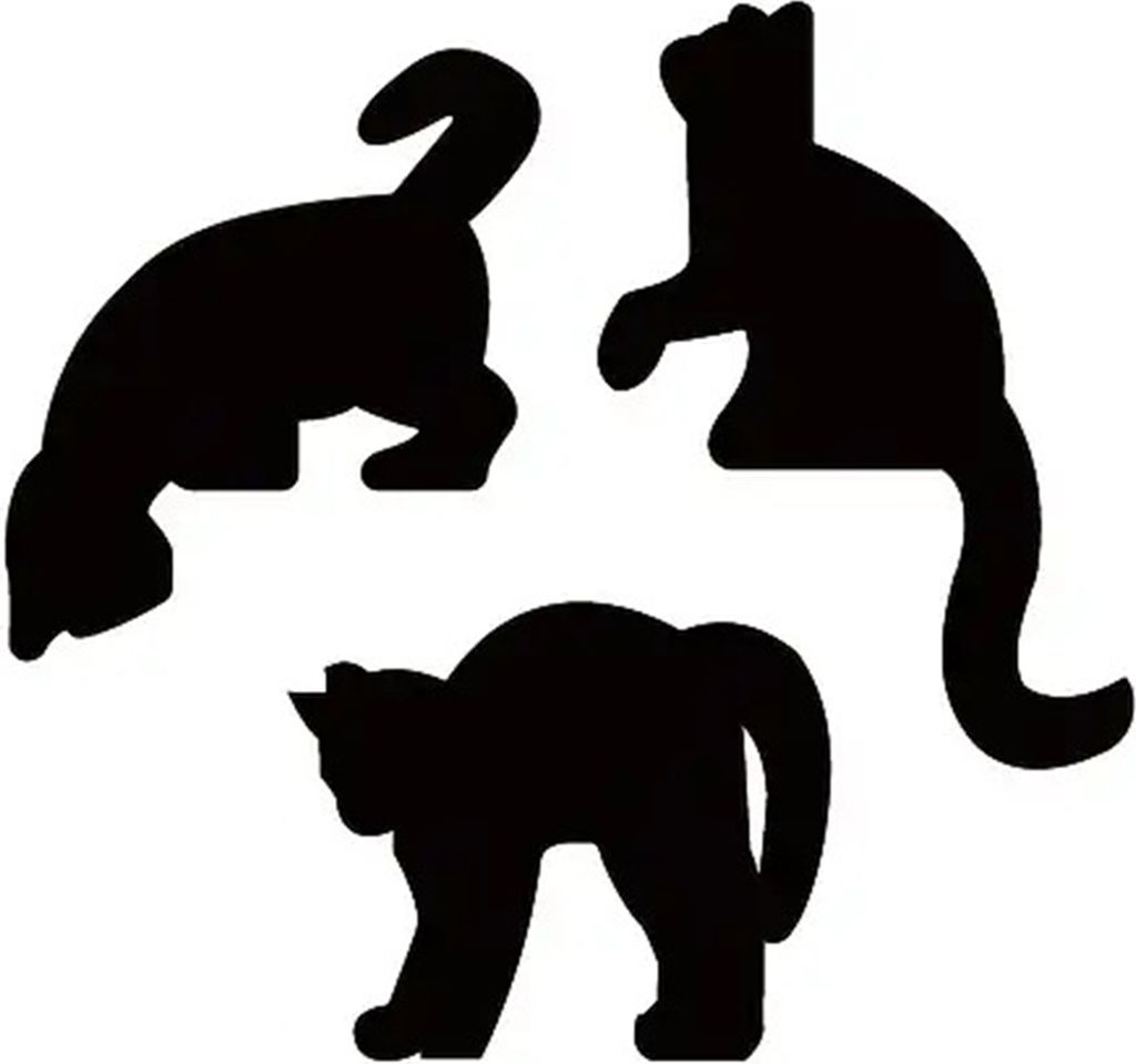 3/4 Stück Halloween Schwarze Katze Dekor Holz Katzen Silhouette Tür Ecke Dekor Gruselig Familie Home Party Hängeschild Ausschnitt Tür Fenster D...