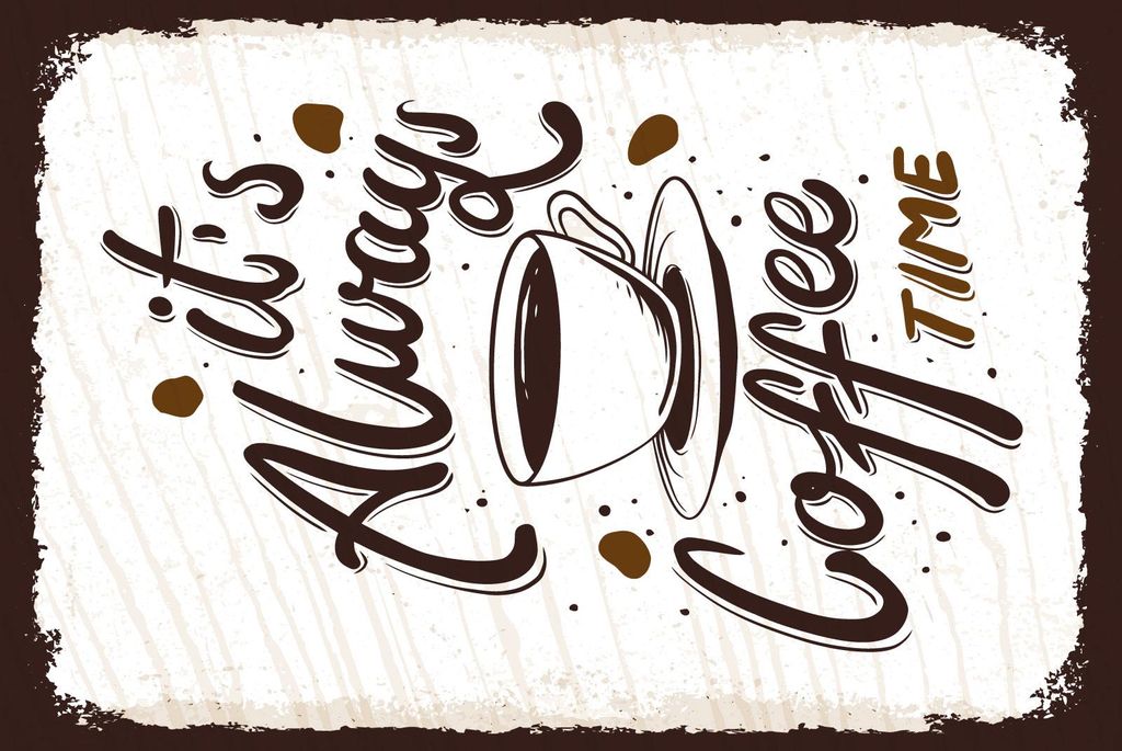 vianmo Holzschild 30x20 cm It ́s always coffee time