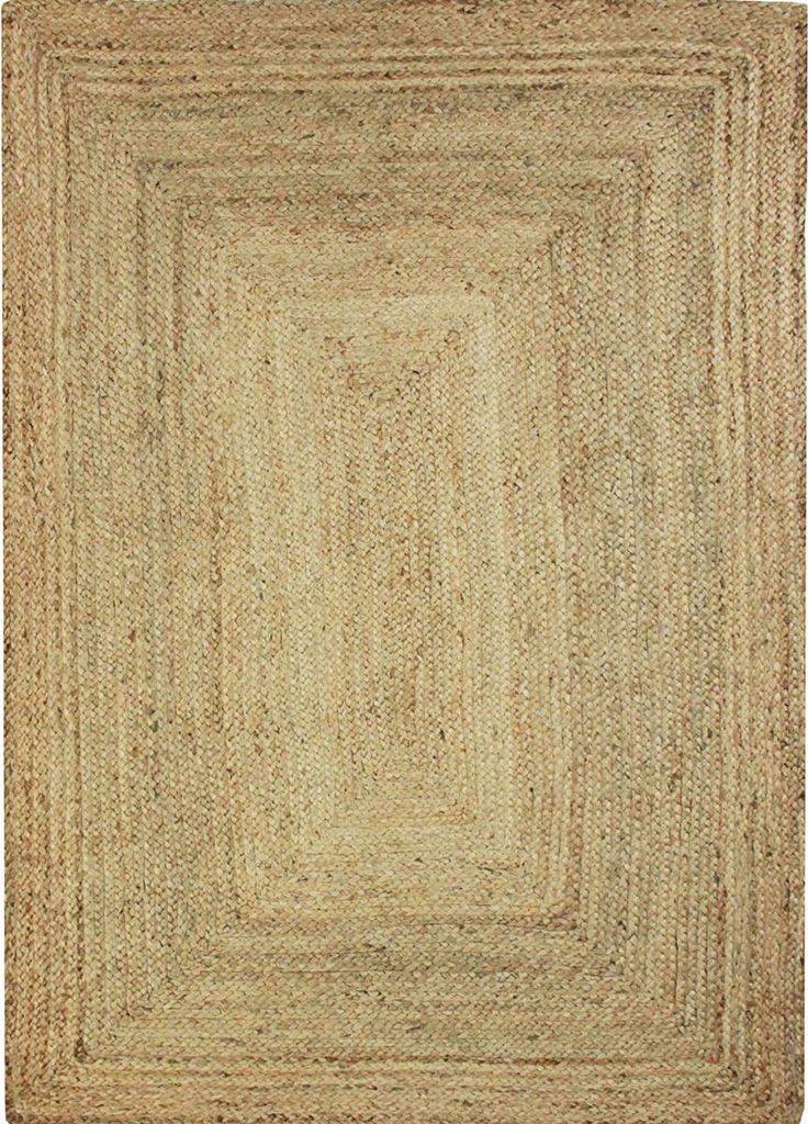 Handgefertigter Teppich aus geflochtener Naturjute 220x360