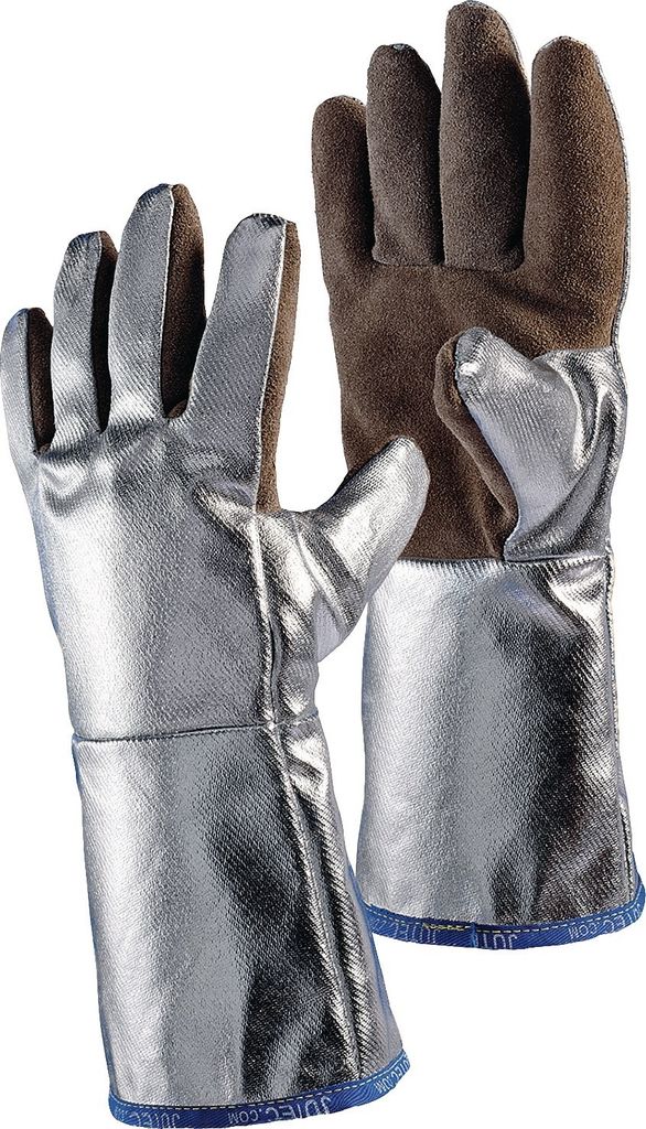 Jutec Hitzehandschuhe Länge 38cm Sebatan / Preox-Aramid-Alu 5Finger Kat.III max. 1000 Grad C - H05LA238-W2