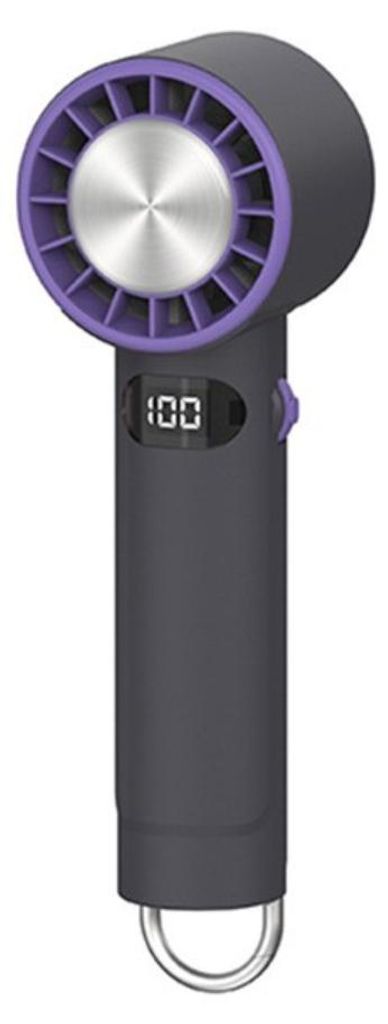 INF Thermoelektrischer Handventilator 3000mAh LED Display faltbar Reise schwarz+lila
